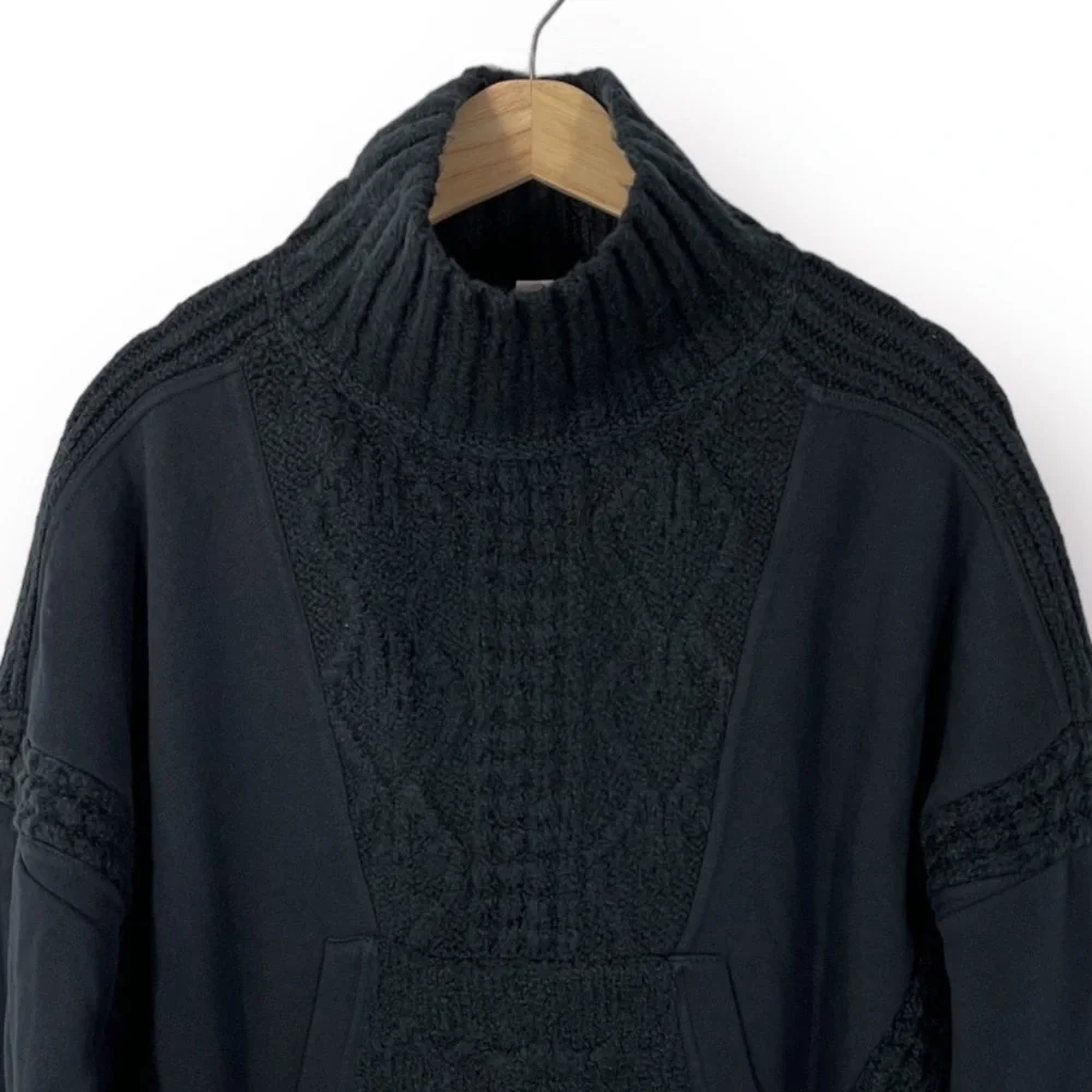 Anthropologie Daily Practice Black Cable-Knit Sweater XL NWT - Picture 8 of 11